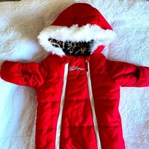 Red infant snow suit size 3/6 months